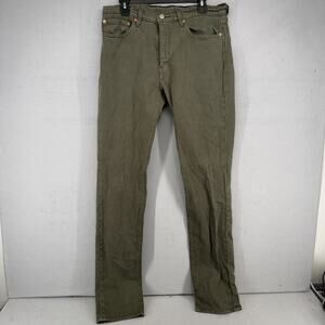 Levis 511 Slim Fit Jeans Mens 34x36 Olive Green Denim Pants Stretch